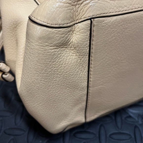 COACH COLETTE LG PEBBLED LEATHER STRIPE TOTE - Picture 6 of 10